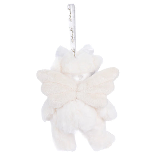 Peluche Bukowski Kaitlyn ange – ourson crème avec ailes et nœud