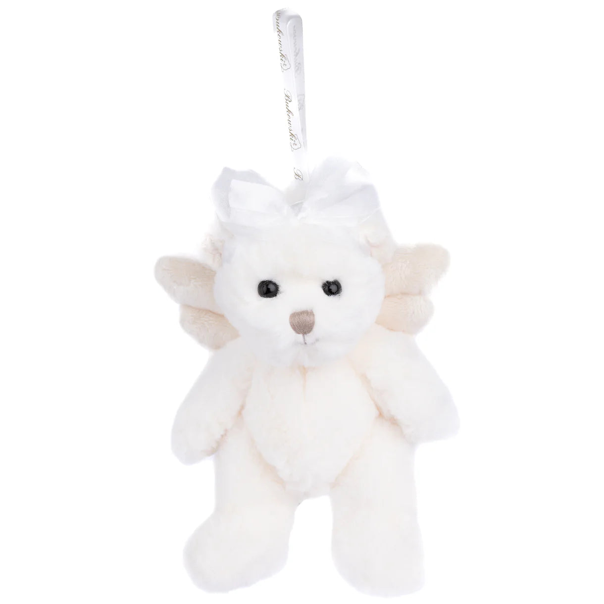 Peluche Bukowski Kaitlyn ange – ourson crème avec ailes et nœud