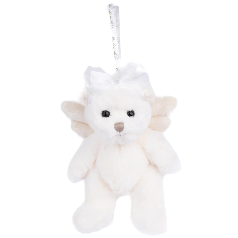 Peluche Bukowski Kaitlyn ange – ourson crème avec ailes et nœud
