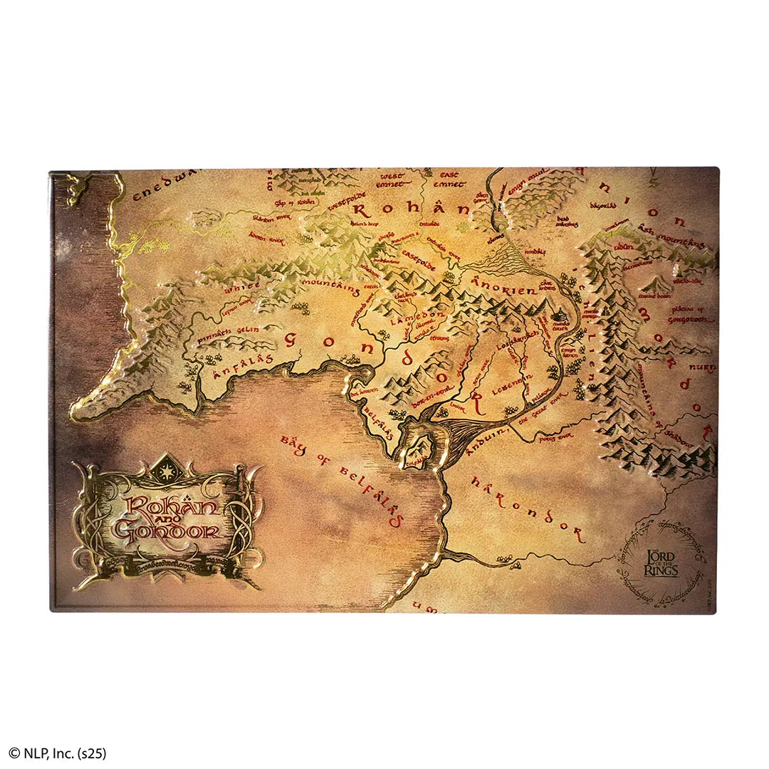 Plaque métal à reliefs Carte Le Seigneur des Anneaux