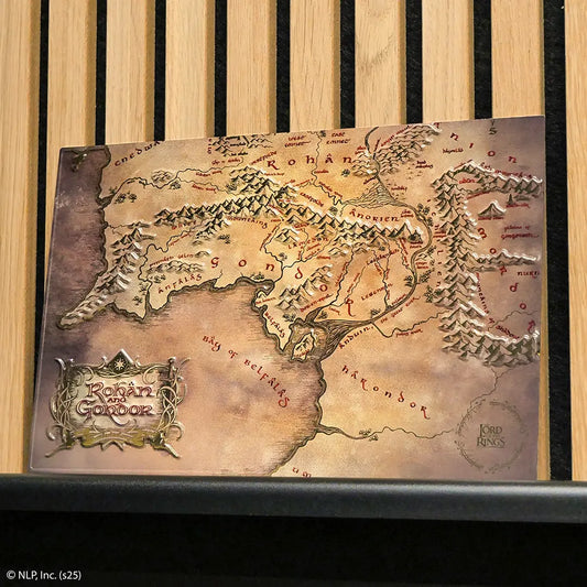 Plaque métal à reliefs Carte Le Seigneur des Anneaux