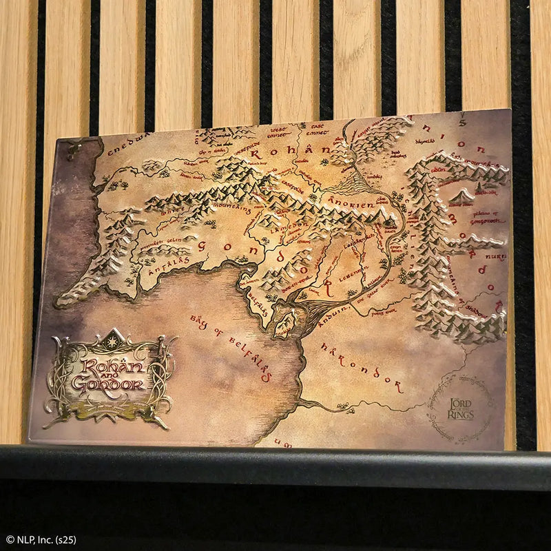 Plaque métal à reliefs Carte Le Seigneur des Anneaux