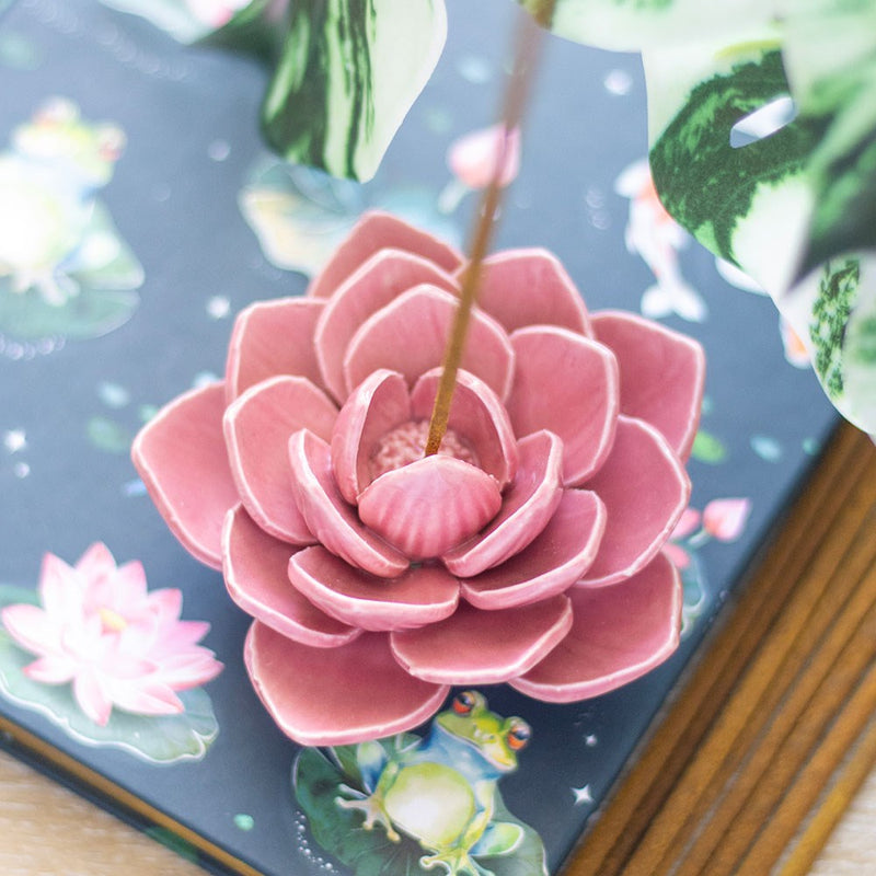 Porte-encens nénuphar rose – Céramique