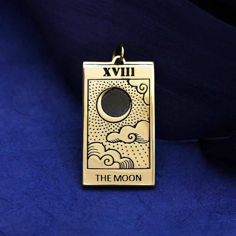 Collier Pendentif Tarot La Lune – Plaqué or