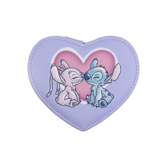 Boîte à bijoux Disney Stitch & Angel – Format cœur – Lilas pastel