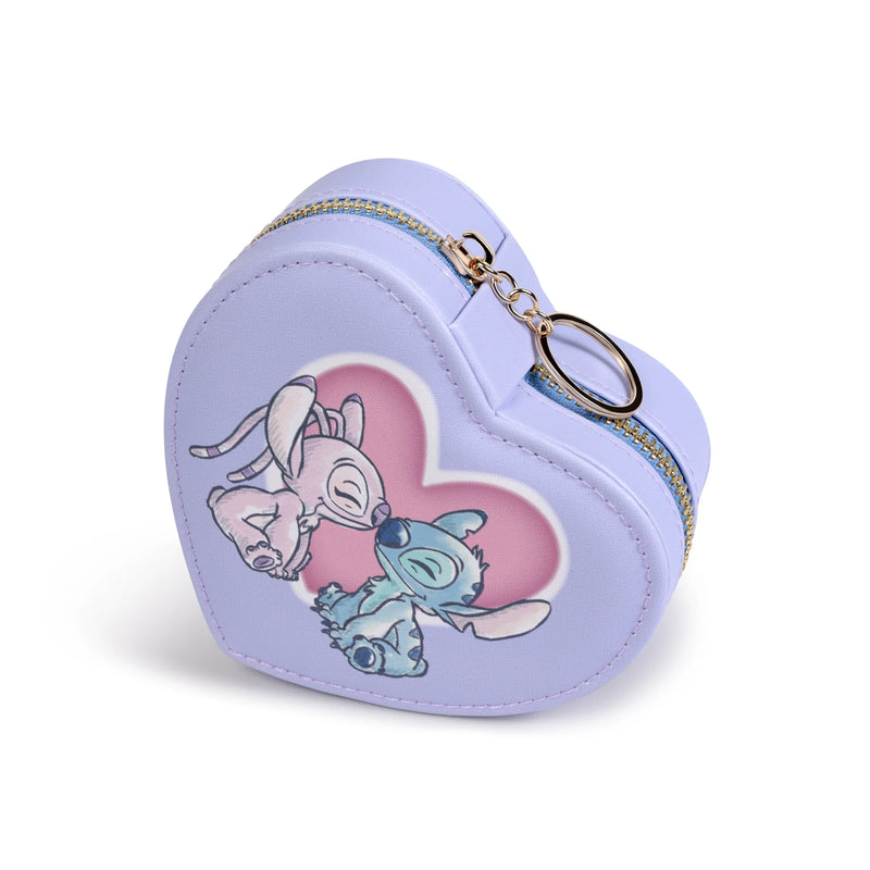 Boîte à bijoux Disney Stitch & Angel – Format cœur – Lilas pastel