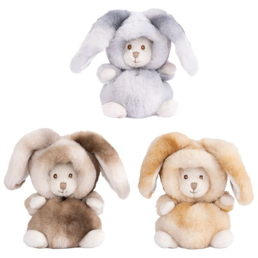 Peluche Ziggy Lapin brun – Ourson Bukowski déguisé en lapin – Collection Ziggy 15 cm.
