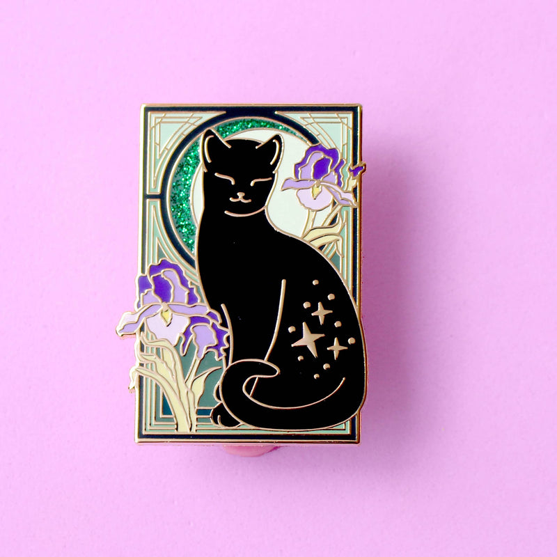 Pin’s Chat Noir & Iris – Collection Art Nouveau
