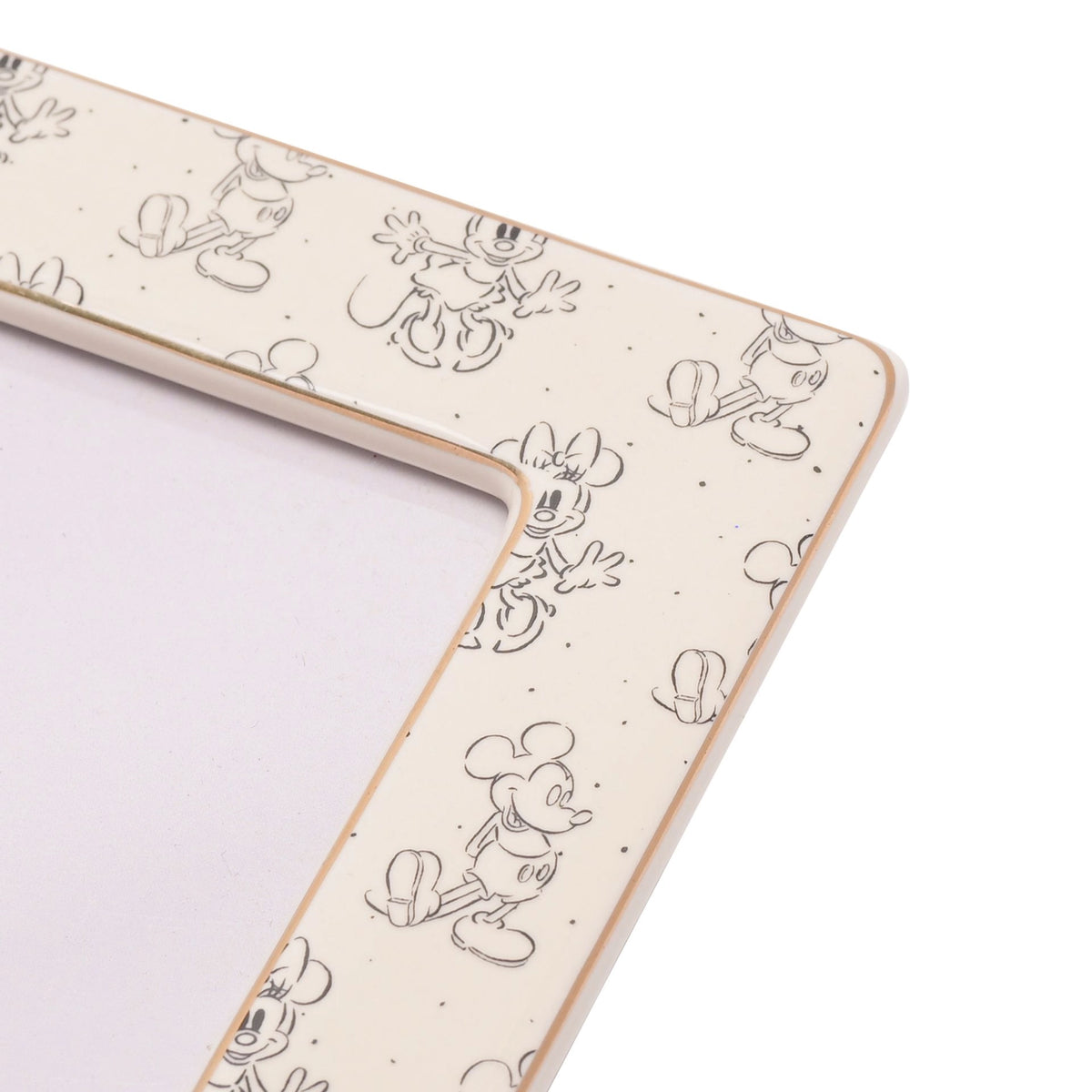 Cadre Photo Disney Mickey & Minnie – Céramique Blanche et Dorée
