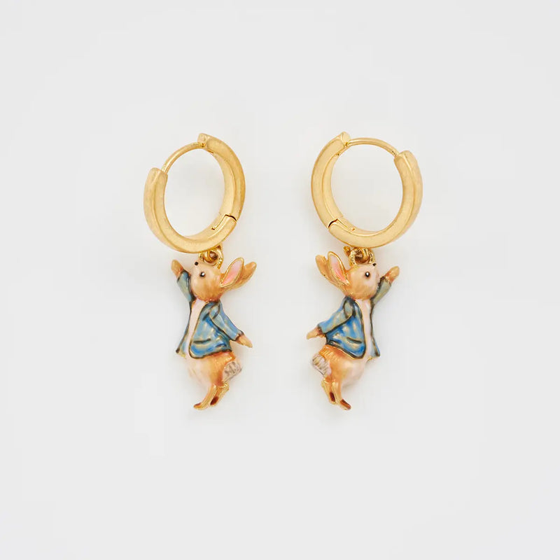 Boucles d’oreilles Fable England – Peter Rabbit en émail peint à la main