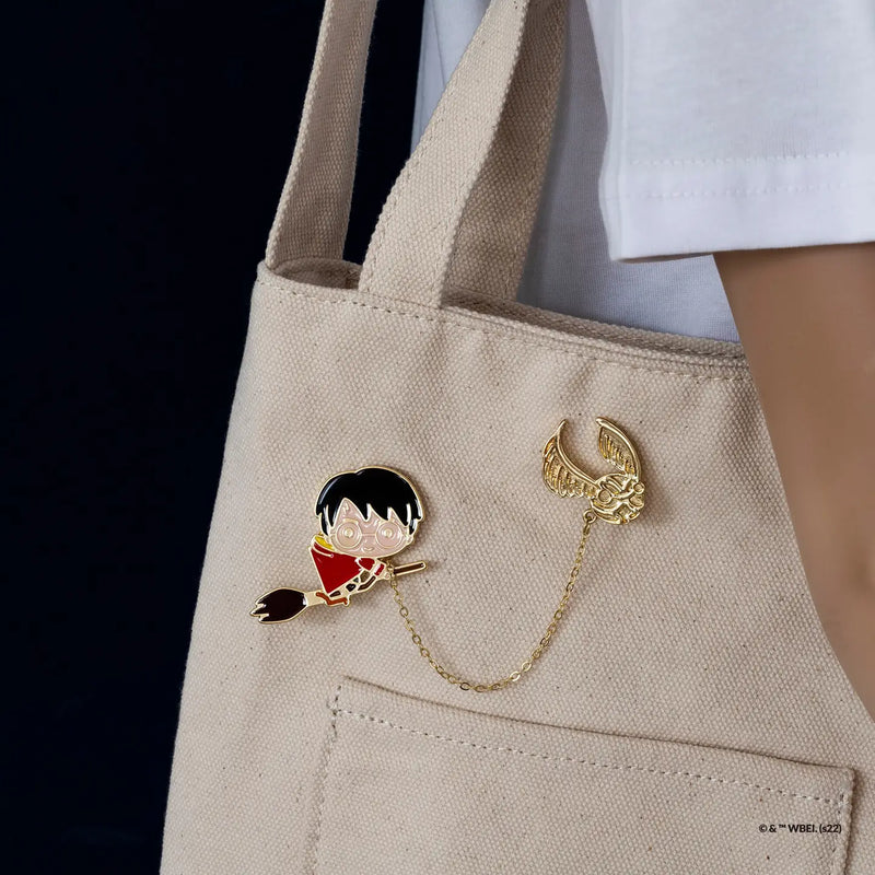 Duo de Pin’s Harry Potter – Harry & Vif d’or avec chaîne