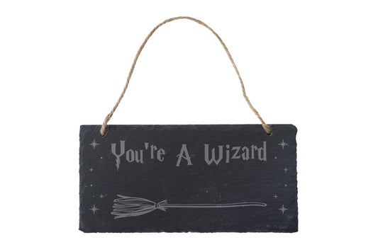 ardoise rectangulaire écrite You are a wizard Harry