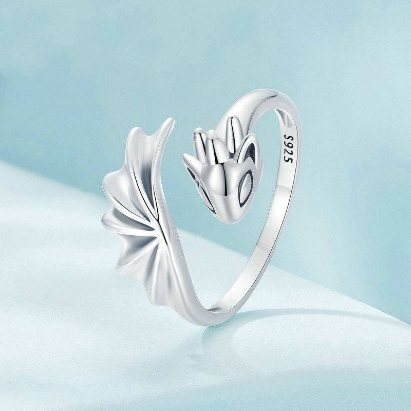 Bague dragon ajustable en argent 925 – Bijou féerique et symbolique
