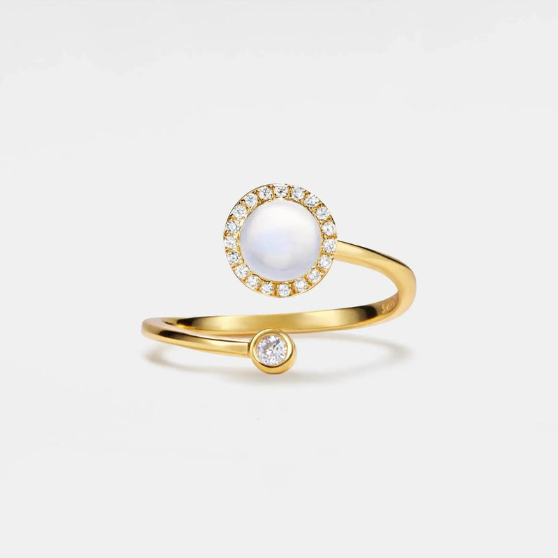Bague Roue Anti-Stress Opale Halo - Argent Sterling 925