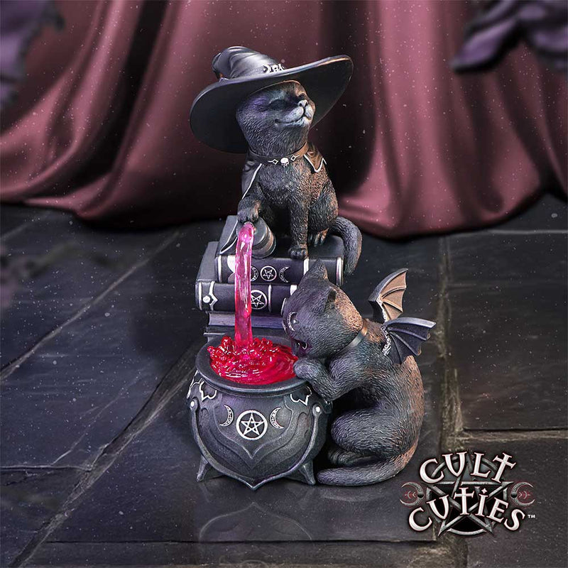 Figurine Le Chaudron Curieux – Chats Sorciers Malpuss & Purrah – Collection Cult Cuties Nemesis Now