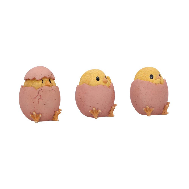 Les 3 Poussins Sages – Figurines « Ne rien voir, ne rien entendre, ne rien dire »