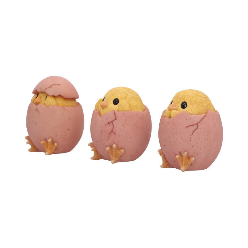 Les 3 Poussins Sages – Figurines « Ne rien voir, ne rien entendre, ne rien dire »