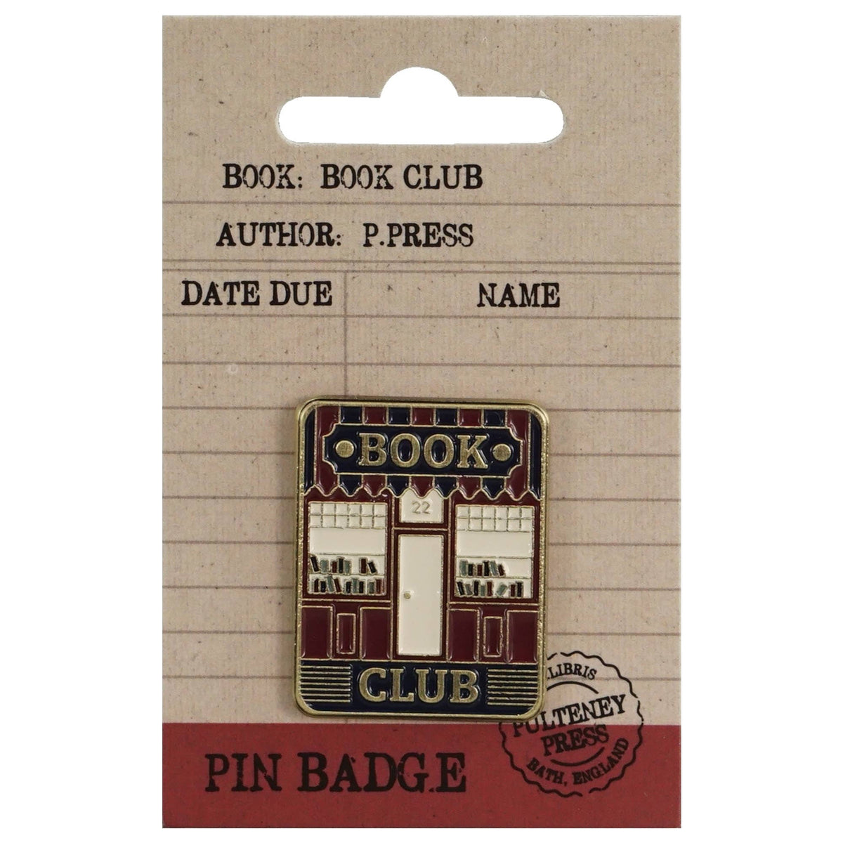 Pin's « Book Club » – Badge émaillé pour amoureux des livres