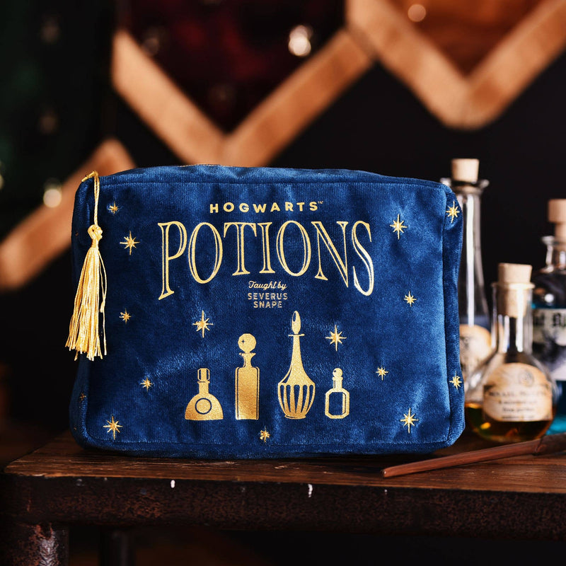 Trousse de toilette Harry Potter – Potions de Poudlard – Velours bleu et doré