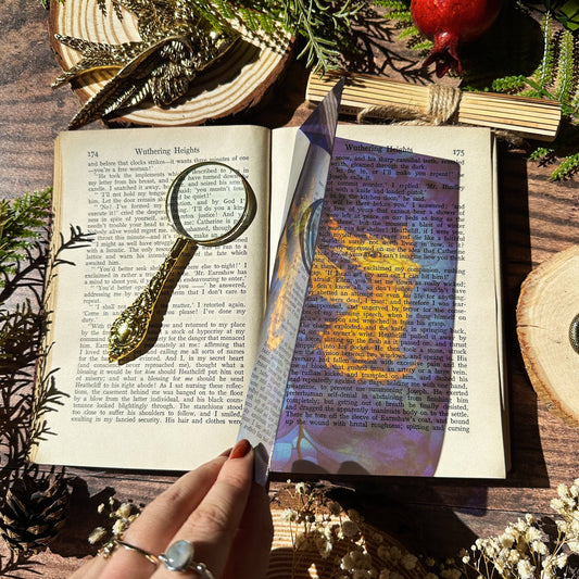 Marque-page vitrail – Petit dragon doré – Collection Sonnet & Fable
