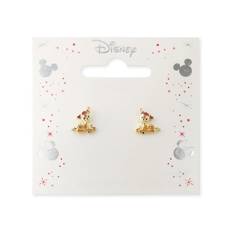 Boucles d'oreilles Bambi en plaqué or emaillé Disney