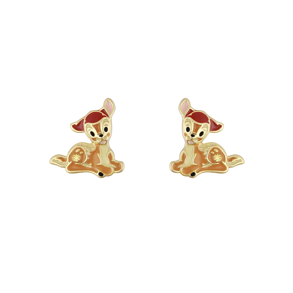 Boucles d'oreilles Bambi en plaqué or emaillé Disney