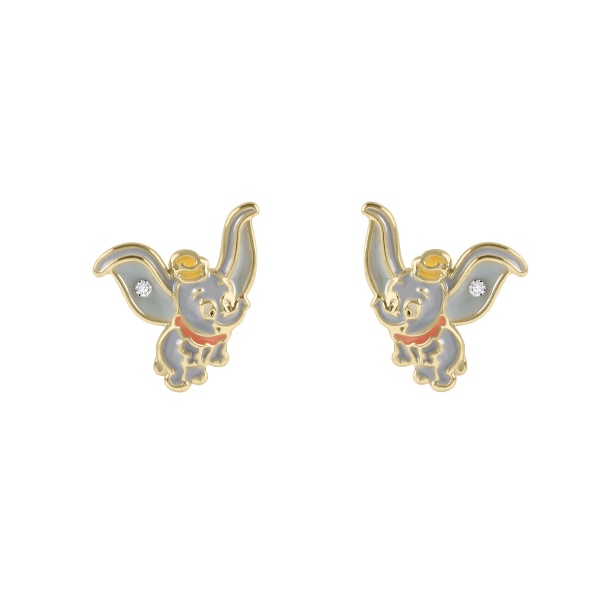 Boucles d'oreilles Dumbo colorées en plaqué or