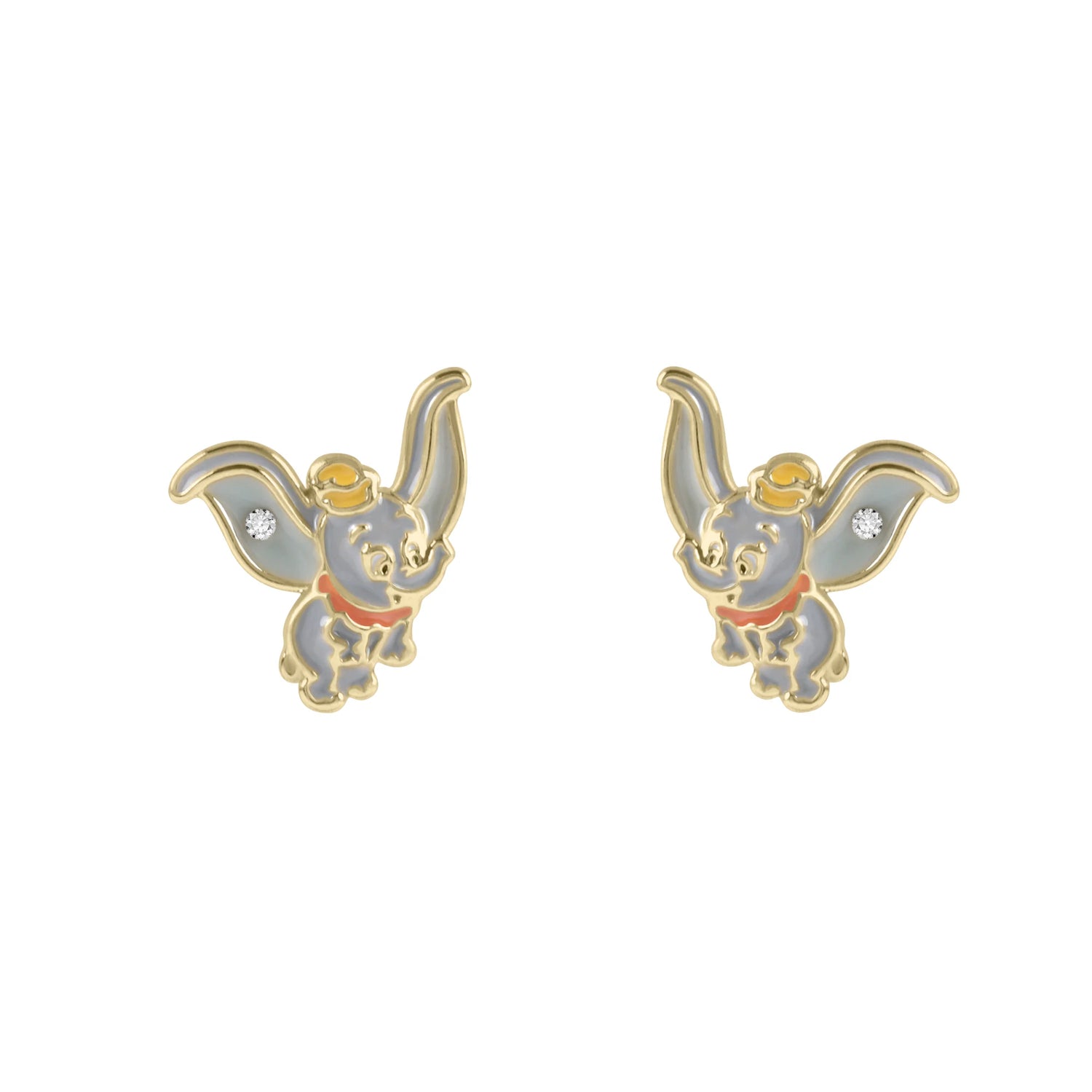 Boucles d'oreilles Dumbo colorées en plaqué or
