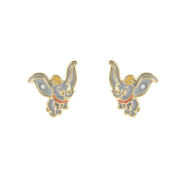 Boucles d'oreilles Dumbo colorées en plaqué or