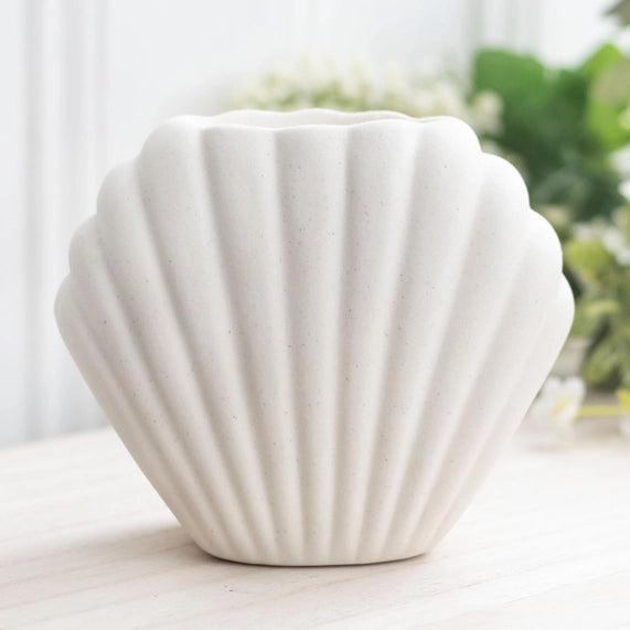 Brule parfum en forme de coquillage blanc