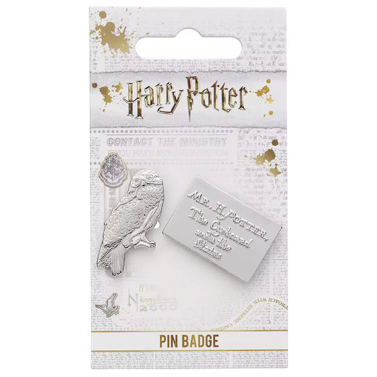 Pin’s Harry Potter – Hedwige & Lettre d’admission à Poudlard – Argenté