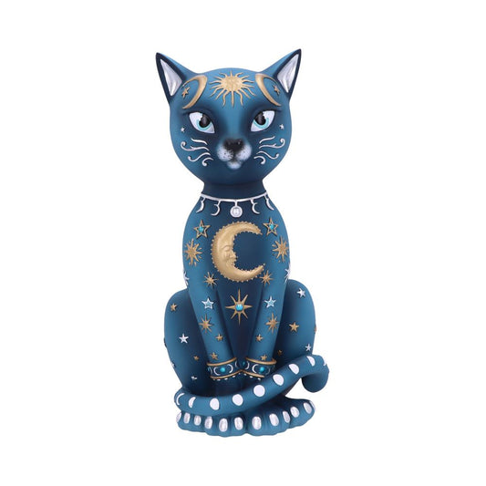 Statue Chat Céleste – Gardien des Étoiles et de la Lune – 25 cm