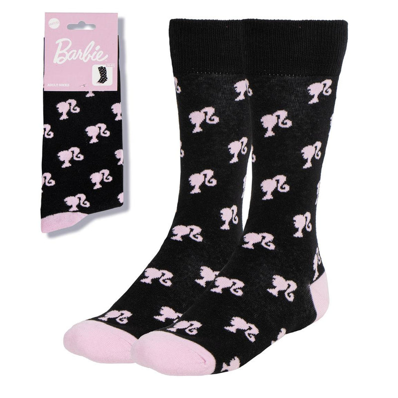 Chaussettes Barbie – Noires et Roses – Taille 36-43