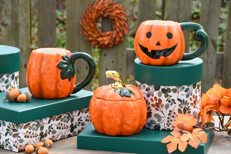 Boîte décorative citrouille en céramique