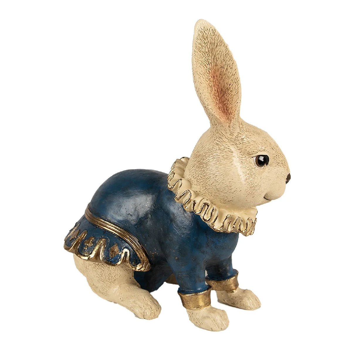 Grande figurine Lapin Beige et Bleu – Esprit Alice