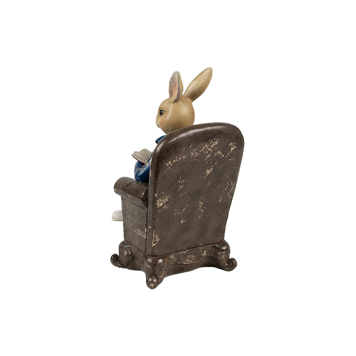 Figurine Lapin Lecteur sur Fauteuil – Style Maison de Campagne
