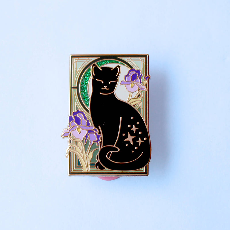 Pin’s Chat Noir & Iris – Collection Art Nouveau