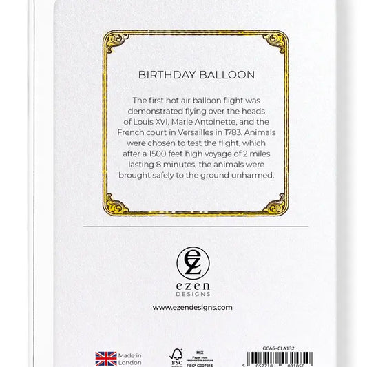 Carte d’anniversaire Montgolfière – Illustration vintage