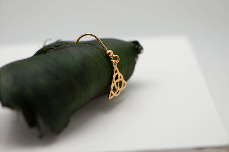 Boucles d’Oreilles Triquetra Plaqué Or