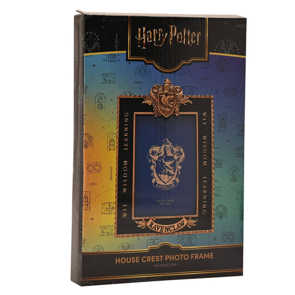 Cadre photo Harry Potter Serdaigle bleu profond aux détails dorés, blason en relief, 10 × 15 cm