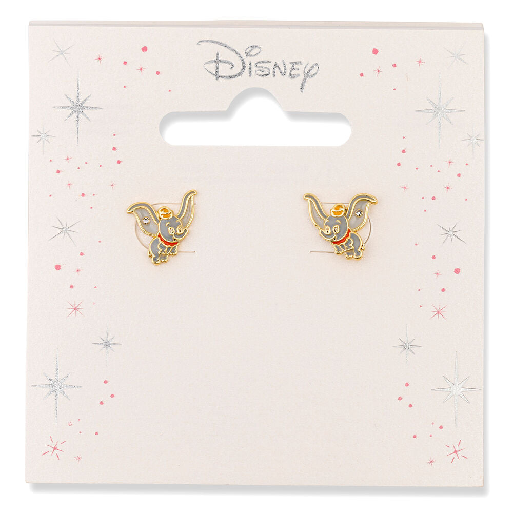 Boucles d’oreilles Disney – Dumbo doré – Émaillées avec strass