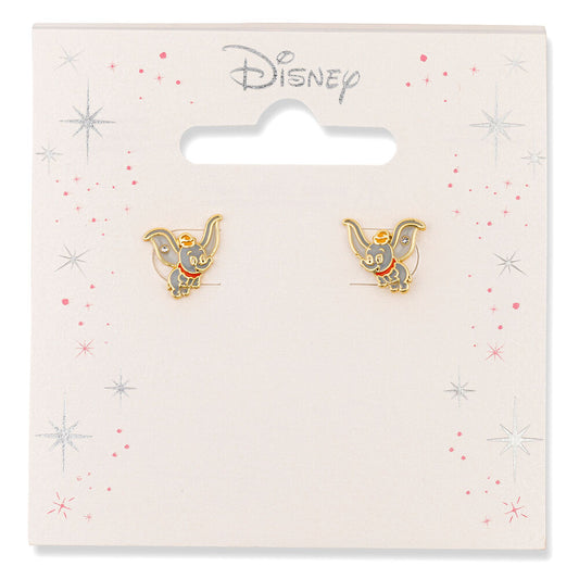 Boucles d’oreilles Disney – Dumbo doré – Émaillées avec strass