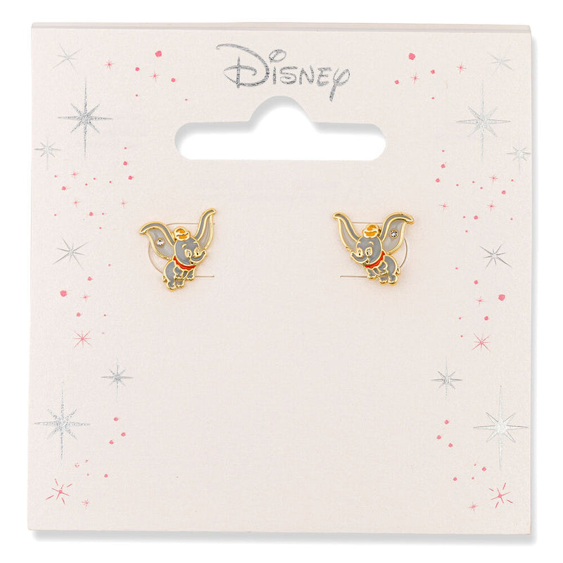 Boucles d’oreilles Disney – Dumbo doré – Émaillées avec strass