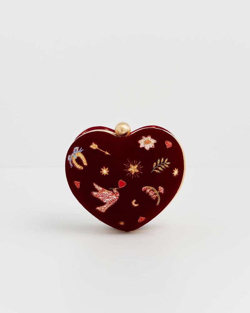 Boîte à Bijoux Cœur Velours Rouge Love Scatter – Fable England