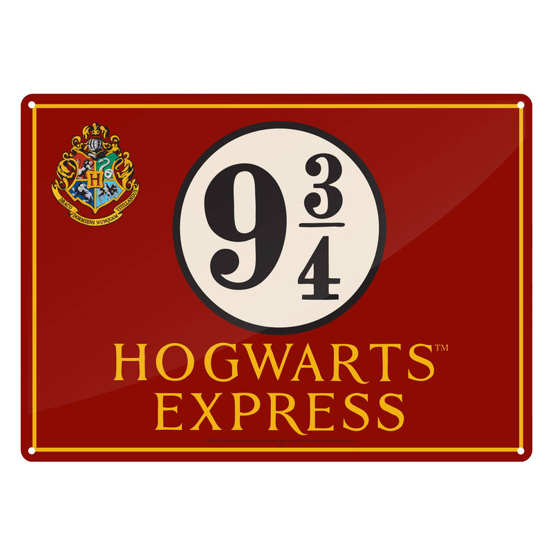 Plaque en métal Harry Potter – Quai 9 ¾ – Hogwarts Express