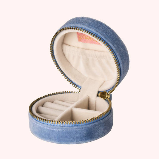 Boîte à Bijoux Ronde en Velours - Maman Chérie