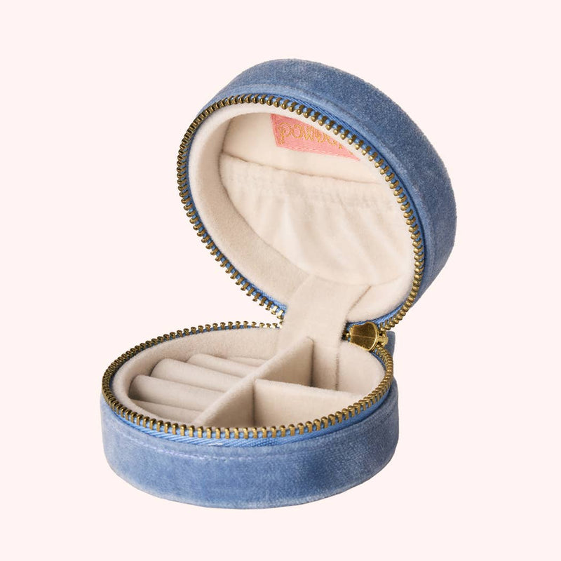 Boîte à Bijoux Ronde en Velours - Maman Chérie