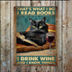 Plaque métal - Je bois du vin, lis des livres, connais des choses