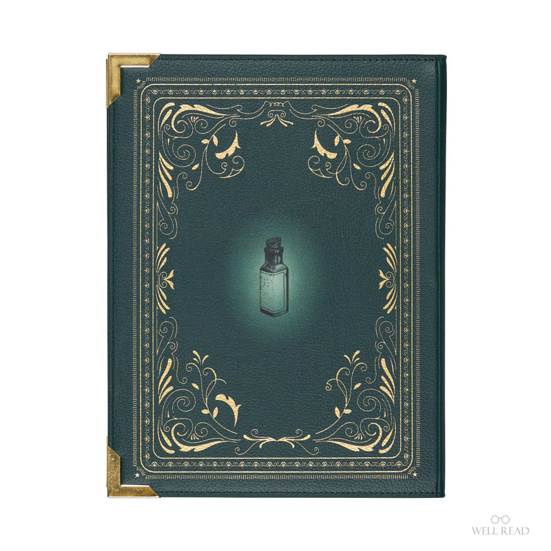 Sac à main L’Encyclopédie de la Fabrication de Potions – Sac livre vert style grimoire