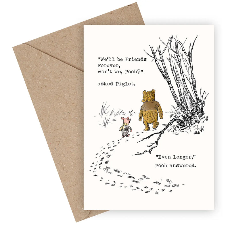 Carte illustrée Winnie & Porcinet – Citation Amitié